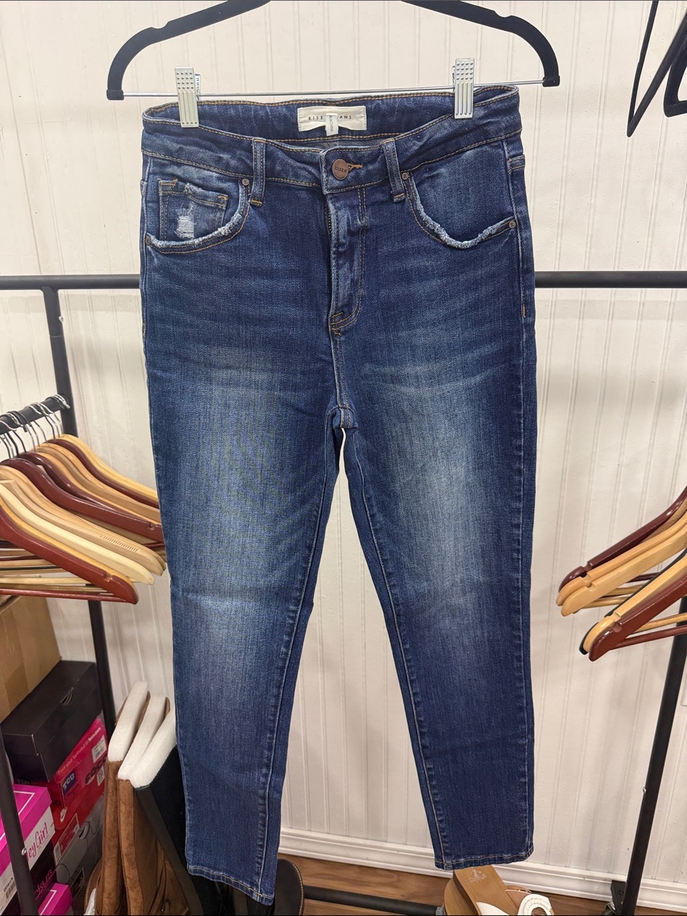 NWOT High-Rise Straight Leg Jeans in Dark Blue Sz 9/29